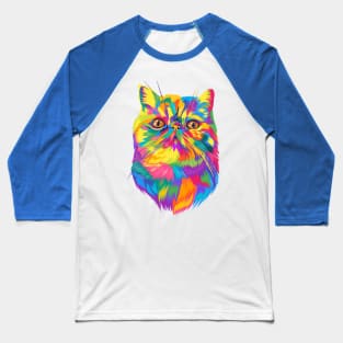 Colorful cute cat rainbow Baseball T-Shirt